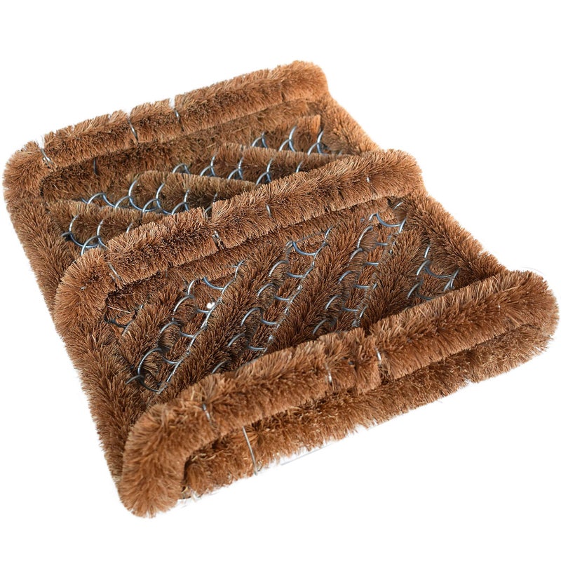 NINAMAR Natural Coir Boot Scraper Door Mat - 13 x 12 inch - 2 Pack - Image 1